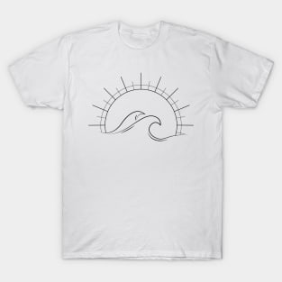 Minimalist wave and sun T-Shirt